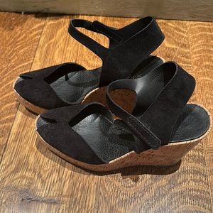 Pedro Garcia Rania Marine Suede on cork wedge size 7